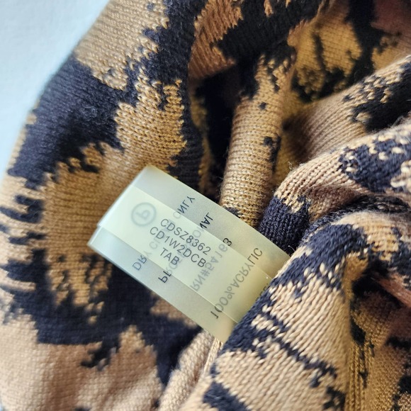 Calvin Klein Animal Print Sleeveless Turtleneck Sheath Dress Size Large - Picture 5 of 6